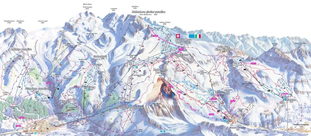 Mapa tras - Cervinia - Breuil