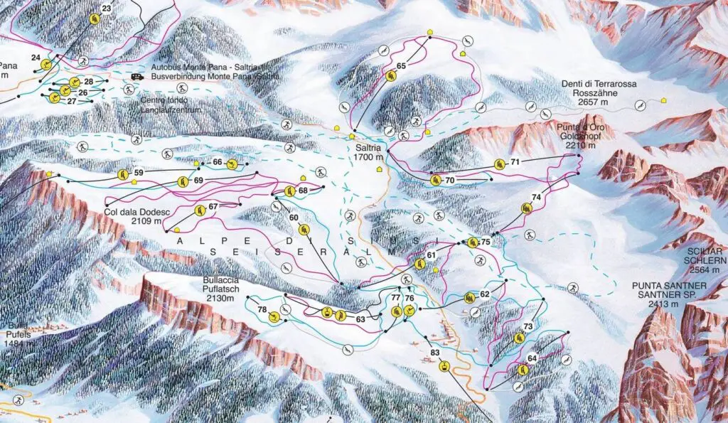 Mapa tras - Alpe di Siusi